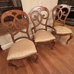 Carved wood dining chairs 
