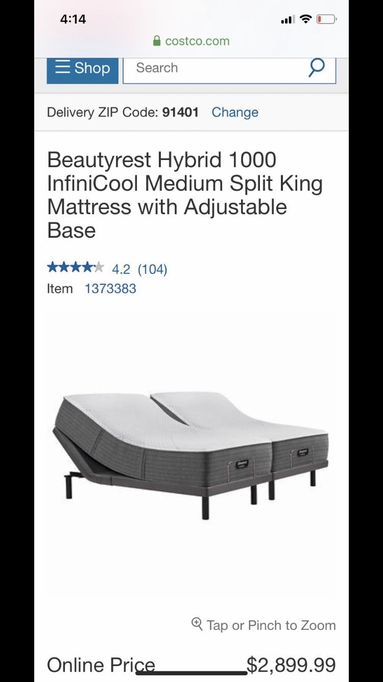 Beautyrest Hybrid 1000 InfiniCool Medium Mattress with Adjustable