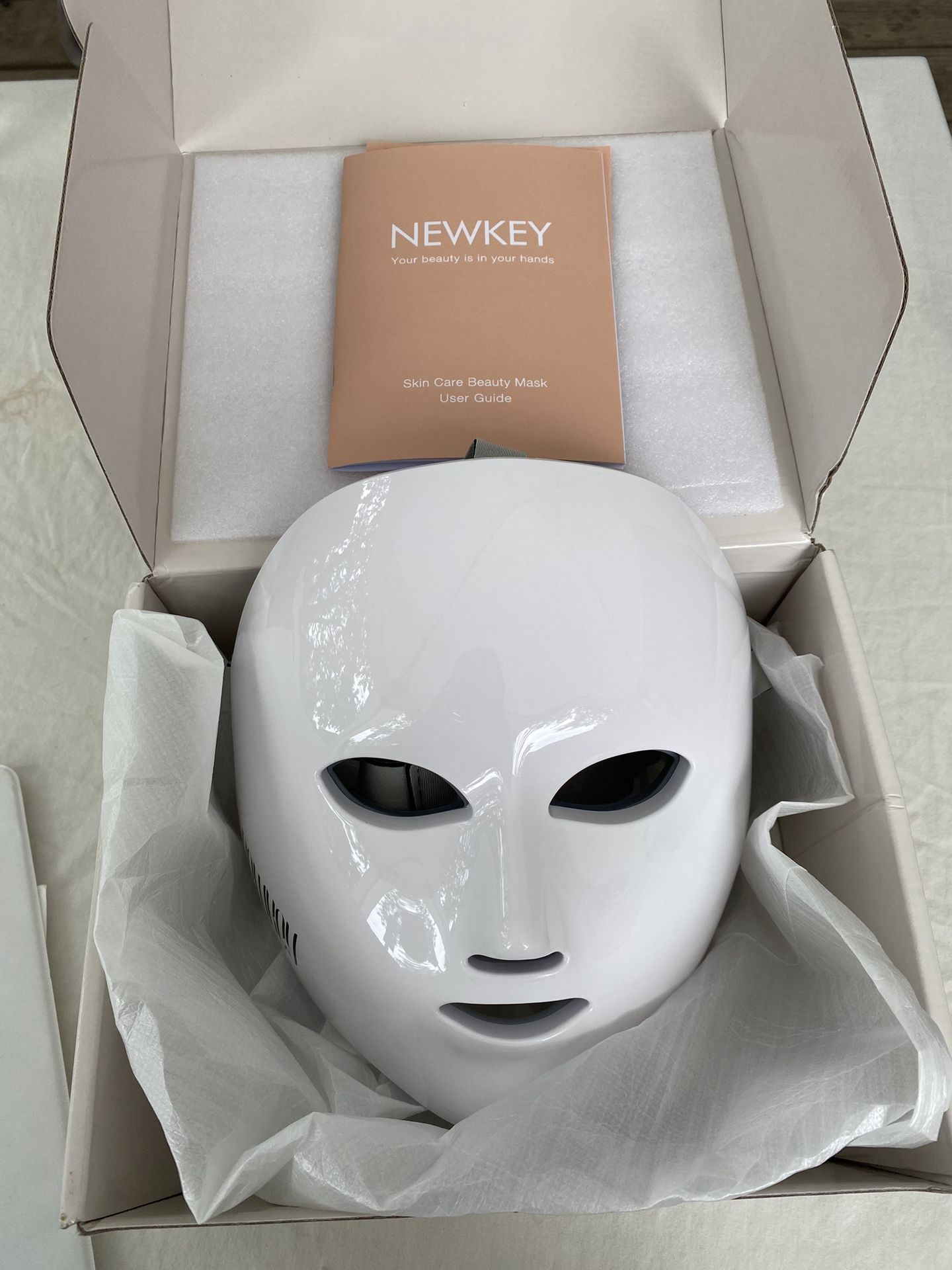 NEWKEY Red Light Mask for Face, 7 LED Light Facial Skin Mask