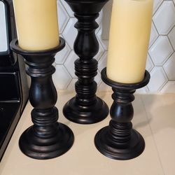 Black Wooden Candle Stands