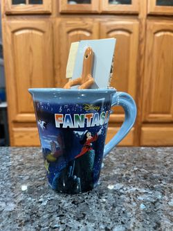 Disney Parks Fantasia 85th Anniversary Ceramic Coffee Mug With Spoon New.  Brand new with tags.  Smoke free home