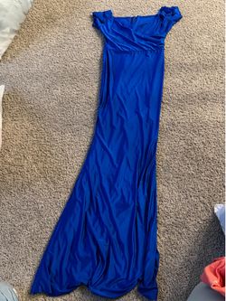 Blue off shoulder dress