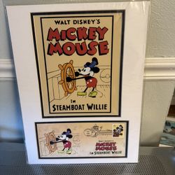 Art of Disney Mickey Mouse Steamboat Willie Stamp Art