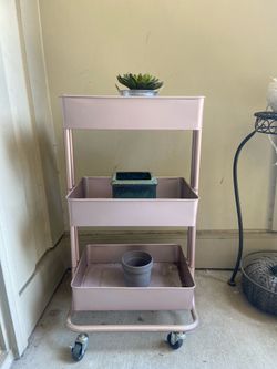 Cute rose gold three tier rolling cart