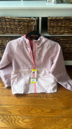 Girls Eddie Bauer Pink Hooded Zip-Up Windbreaker Jacket