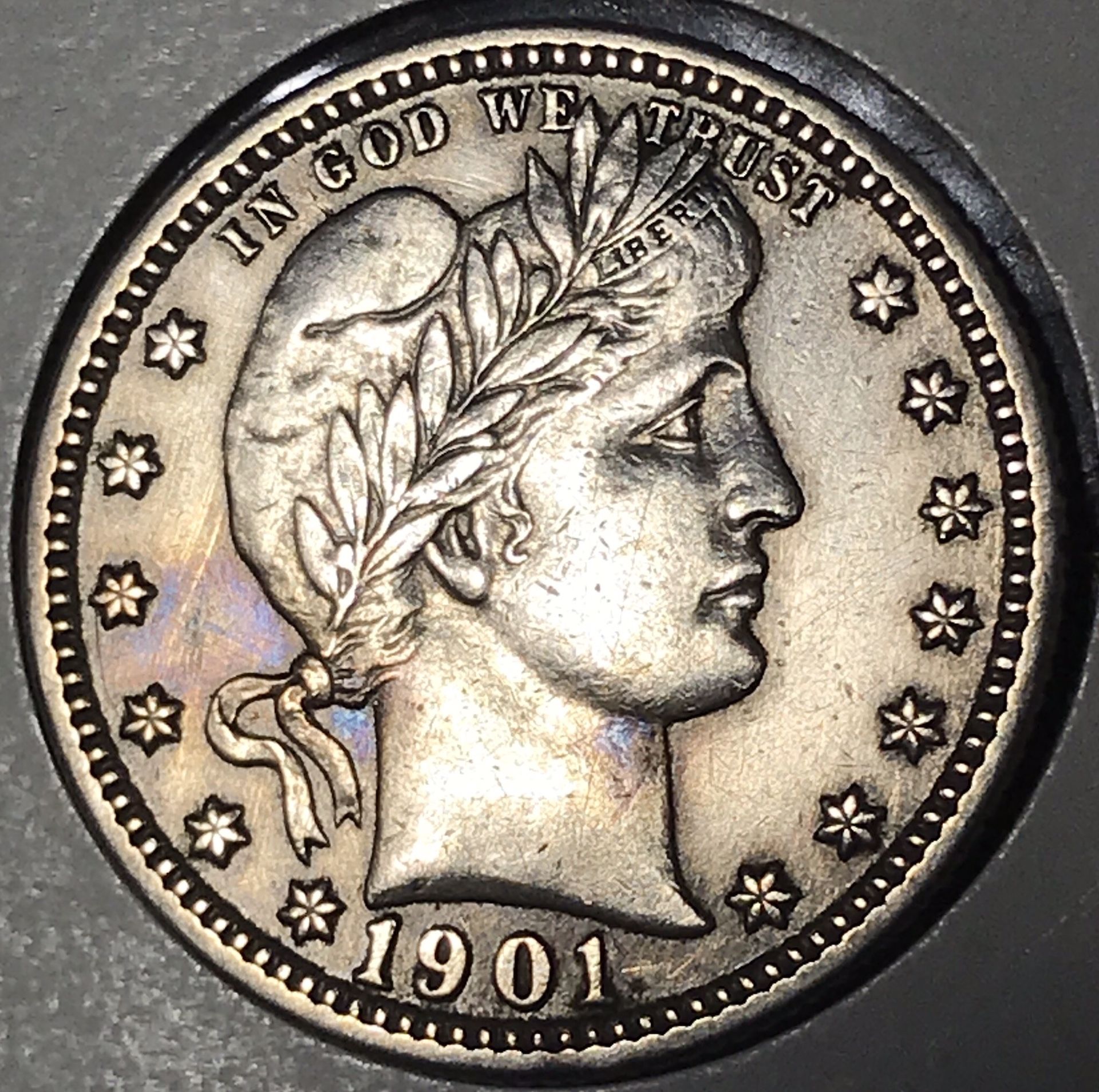 1901 25C Barber Quarter Extra Fine to About Uncirculated Details Liberty Head
