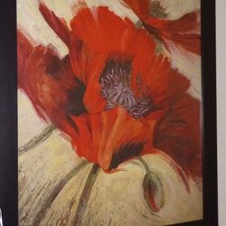 Framed Floral Print Large Wall