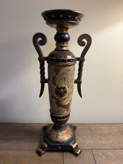 Decorative Candle Holder Urn with Paisley Detail