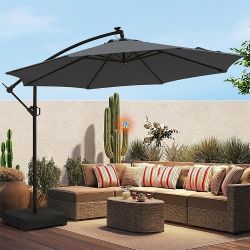 10ft Outdoor Umbrella Patio Cantilever with Base