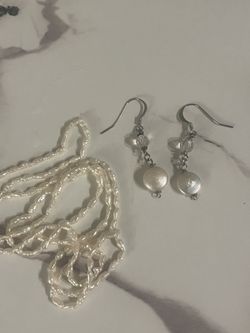 Genuine Sterling Silver & Freshwater Pearl Jewelry Set