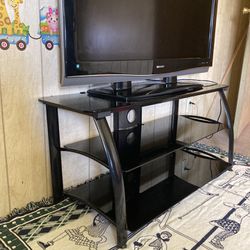Black Glass TV Stand 