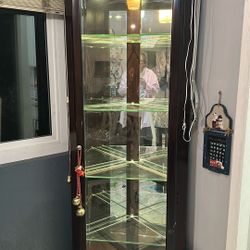 Cherry Wood China With Glass Very Good Condition 