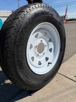 13” Gladiator Trailer Tire on White Steel Rim