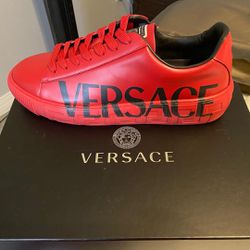 Versace La Greca Logo Leather Sneaker Size 44(11)