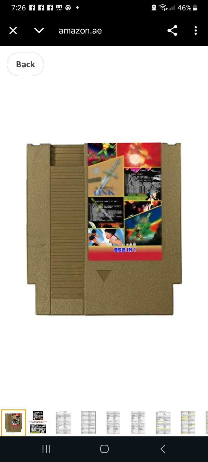 852 in 1 Forever Duo NES Super Games Multi Cartridge" designed for the Nintendo Entertainment Syste