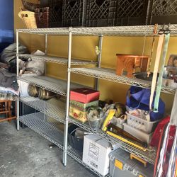 2 METAL SHELVES 
