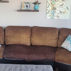 4 Piece Brown Curved Sectional 