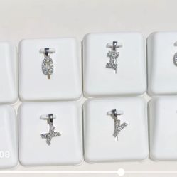 Moissanite 0.25 CTW Letter Pendant & Chain [Your Choice - F G I O U X Y or Z] {Never worn before}
