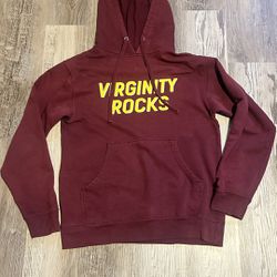 virginity rocks hoodie maroon