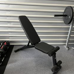 New Adjustable Bench with Multi-Angle Backrest and Leg Support $95