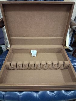 Vintage wooden flatware storage chest