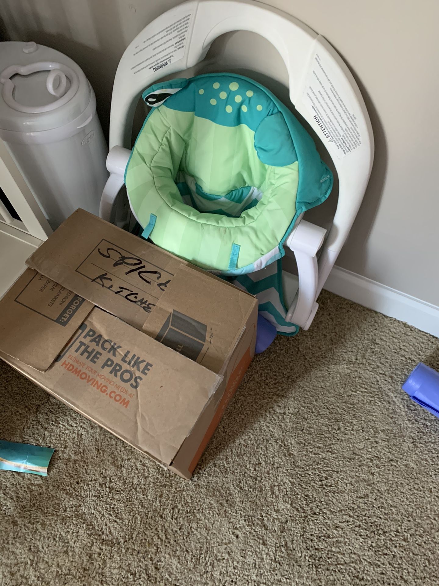 Baby girl clothes and baby seat