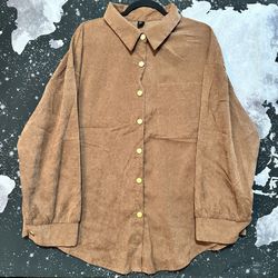 SHEIN Curve Long Sleeve Button Shirt 