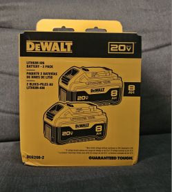 DEWALT 8AH LITHIUM-ION BATTERY 2 PACK 