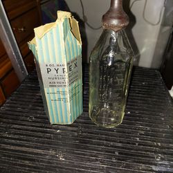 Old Pyrex Baby Bottle And The Original Package