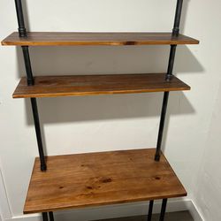 Wood Desk Bookshelf 