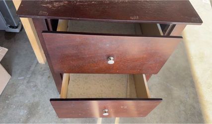 Wood 2 Drawer Nightstand