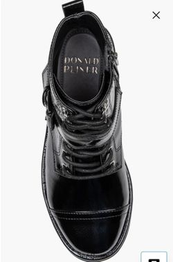 Black Patent Combat Boots – Size 9