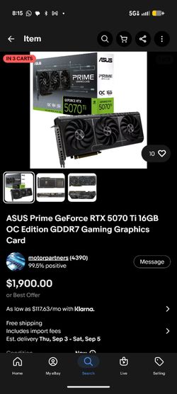 Asus prime 5070 TI 16 gb