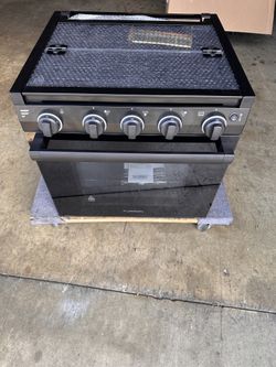 Furrion F1S21L03A-BL 21" RV Gas Range Oven 3 Burner Black