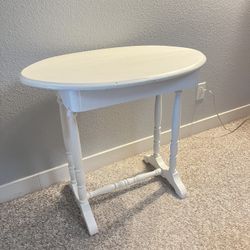 White Round Hall Table