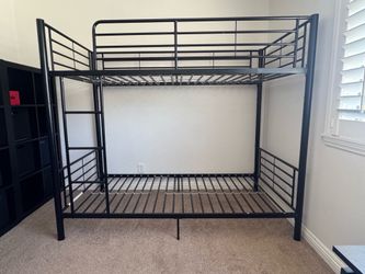 Twin over Twin Black Metal Bunk Bed