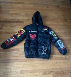 Members Only x Keith Haring Black Puffer Jacket
