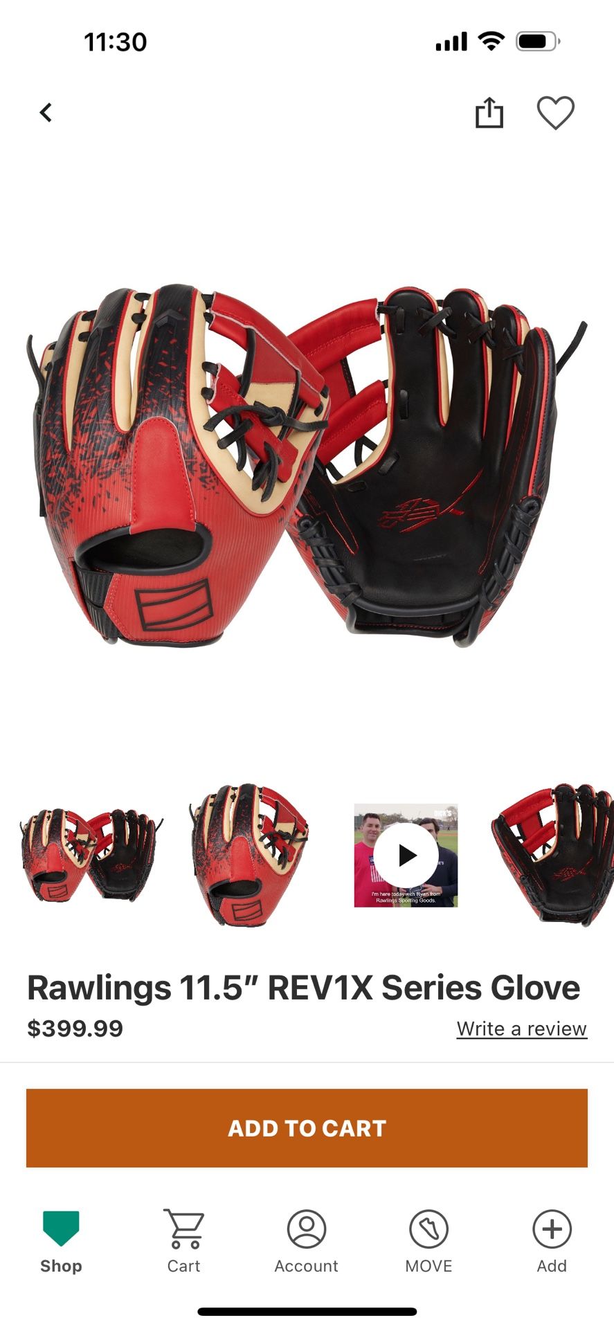 Rawlings REV1X 11.5 Glove