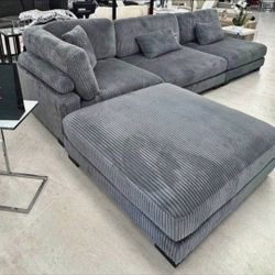 Grey sectional sofa very large modern modular couch NEW
