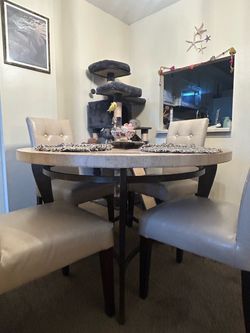 Mesa de mármol y madera , Marble and wood table