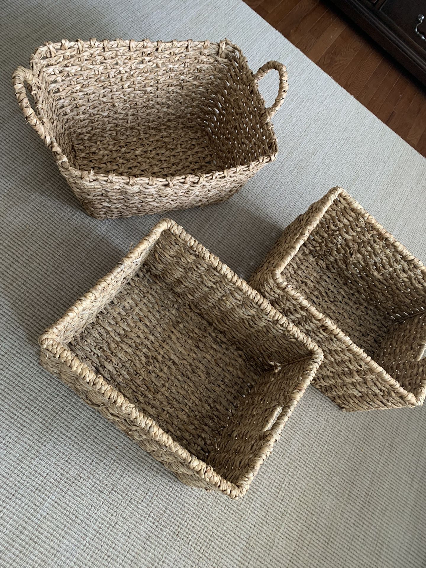 Wicker storage baskets