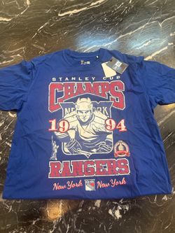New York Rangers 1994 Stanley Cup Champions New Era T-Shirt Blue Size L NWT