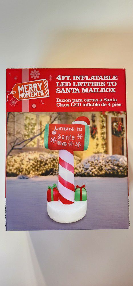 4Ft Letters to Santa inflatable yard decoration brand new