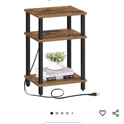 Side Table With Electrical Outlets