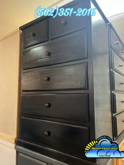 Duplex black pinewood cajonera Comoda chest dresser