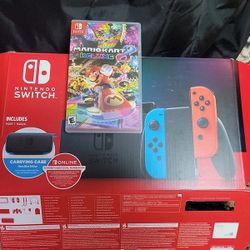 🔥 Nintendo Switch 32GB Game Console w/ 2 Neon Blue/Red JoyCon V2 Model FDX 2Day