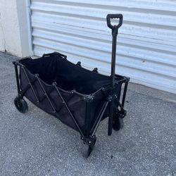 Black Metal Foldable Travel Wagon! Front right wheel has some damaged but it still functions fine
