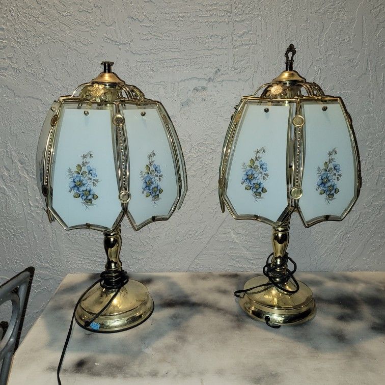 Gold/Light blue Antique Lamps