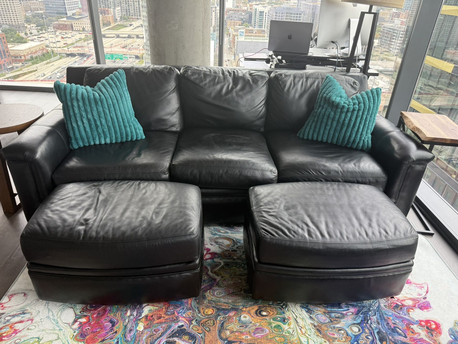 Couch With 2 Ottomans/matching 2 Chairs/peloton