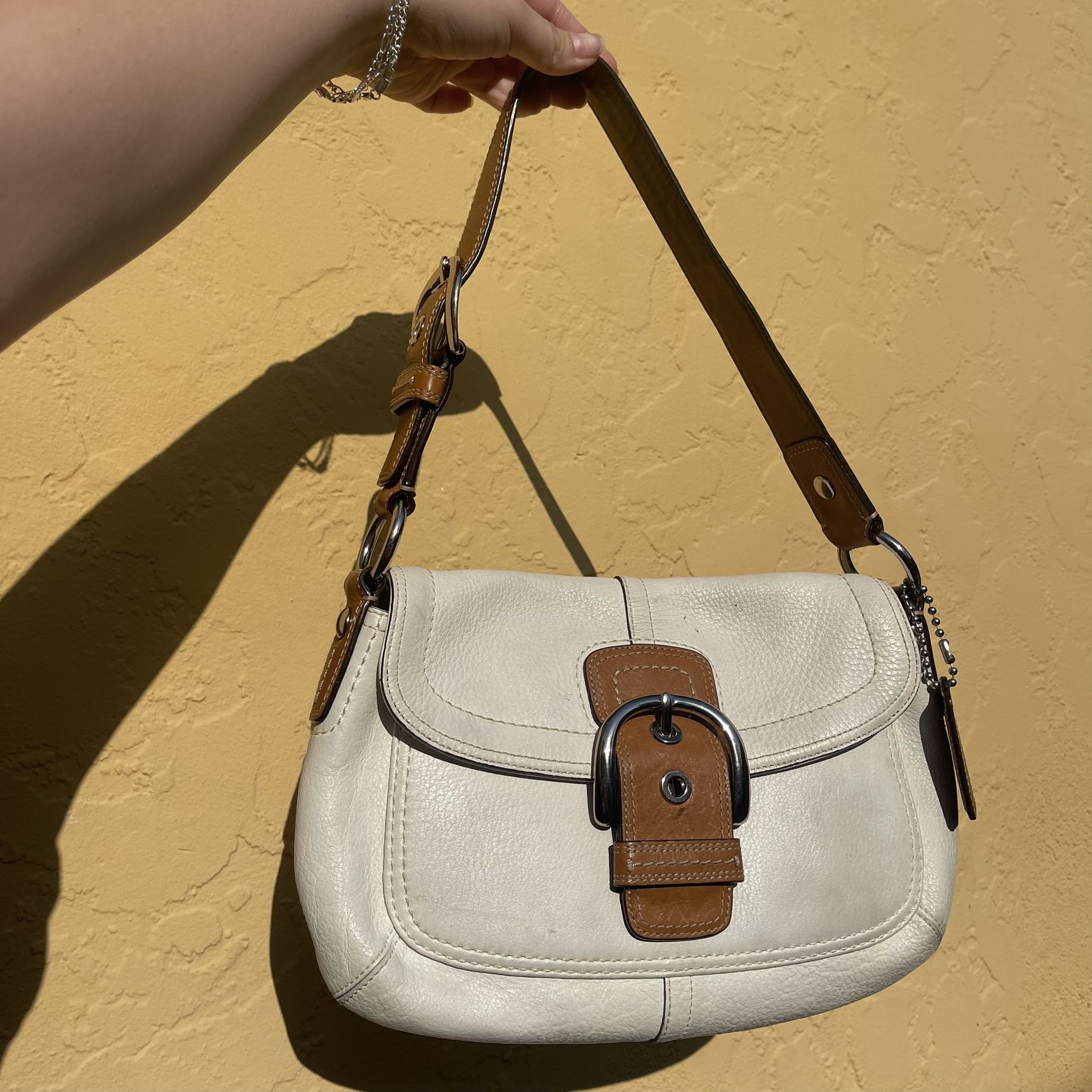 Coach White and Brown Soho